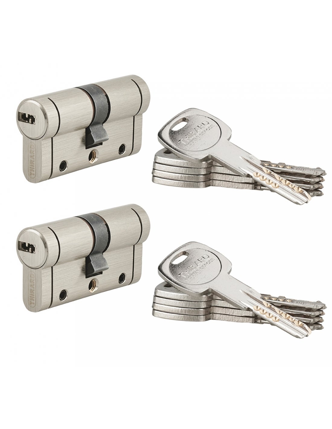Cilindro Europea Transit 1 Thirard 40x55mm - Alta Sicurezza Con 5 Chiavi Reversibili, Nichelato - Foto 10
