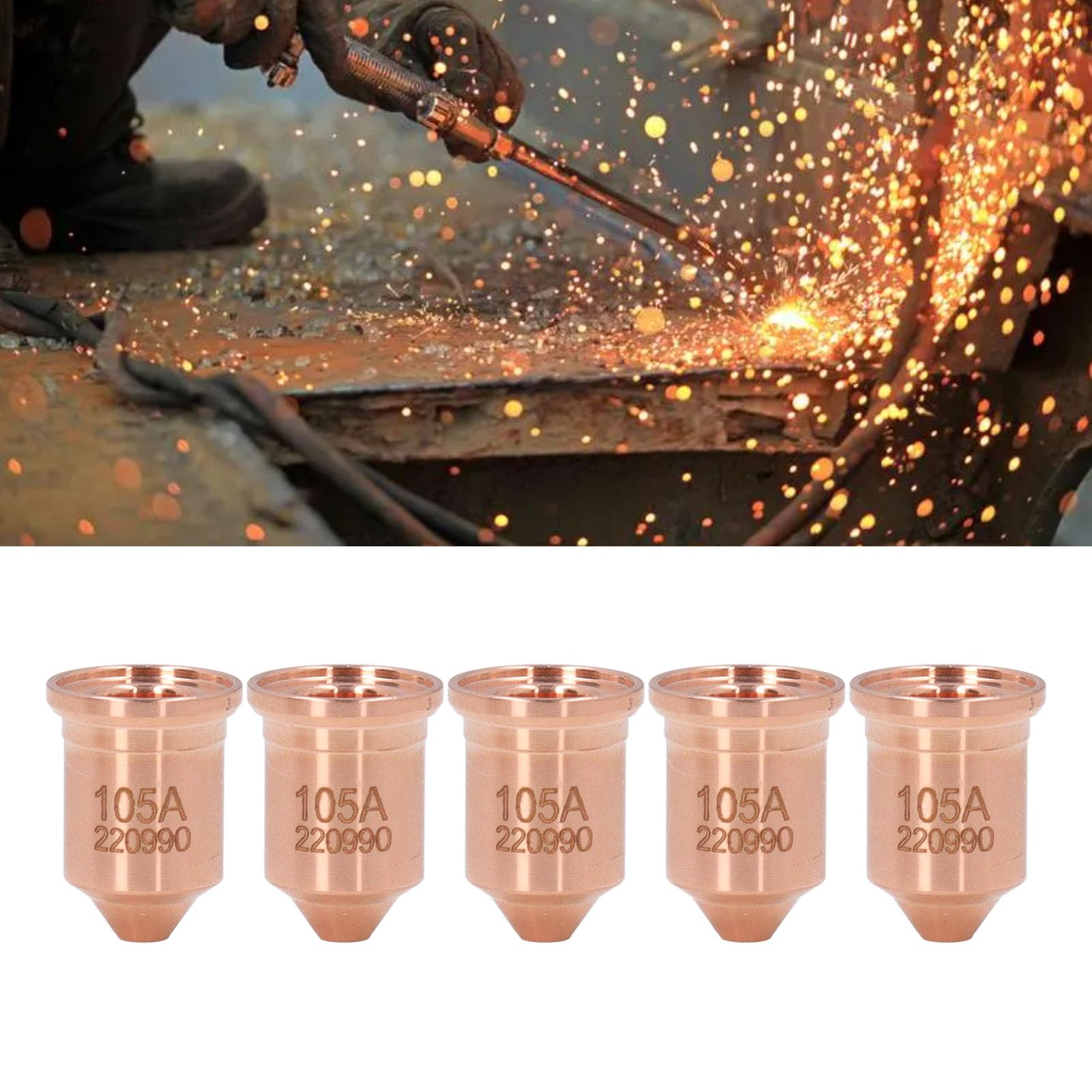Refroidissement Torche Optimisé 5 Embouts De Buse Laiton 220990 Pour Torche Plasma PMX 65 85 105 125A - Découpe Précise Lot 5 Pièces