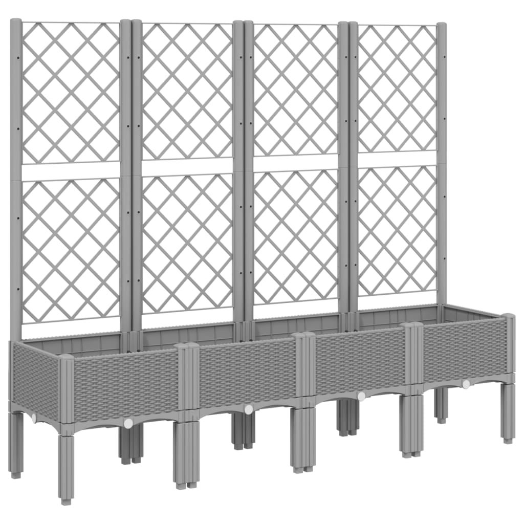 Maison Exclusive - Vaso/floreira jardim c/ treliça 160x40x142 cm PP cinzento-claro - 2
