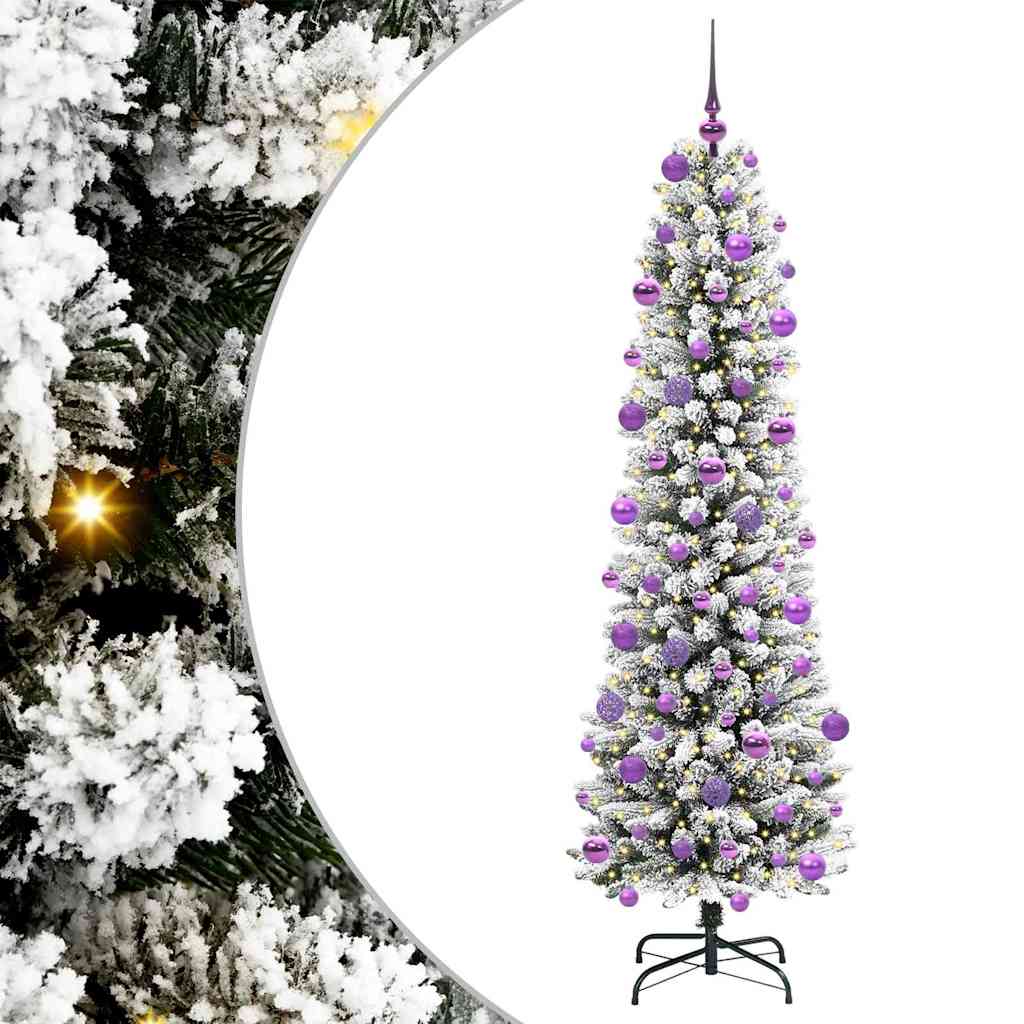 Sztuczna choinka Zielono-biały 210 cm PVC, Metal i Plastik
