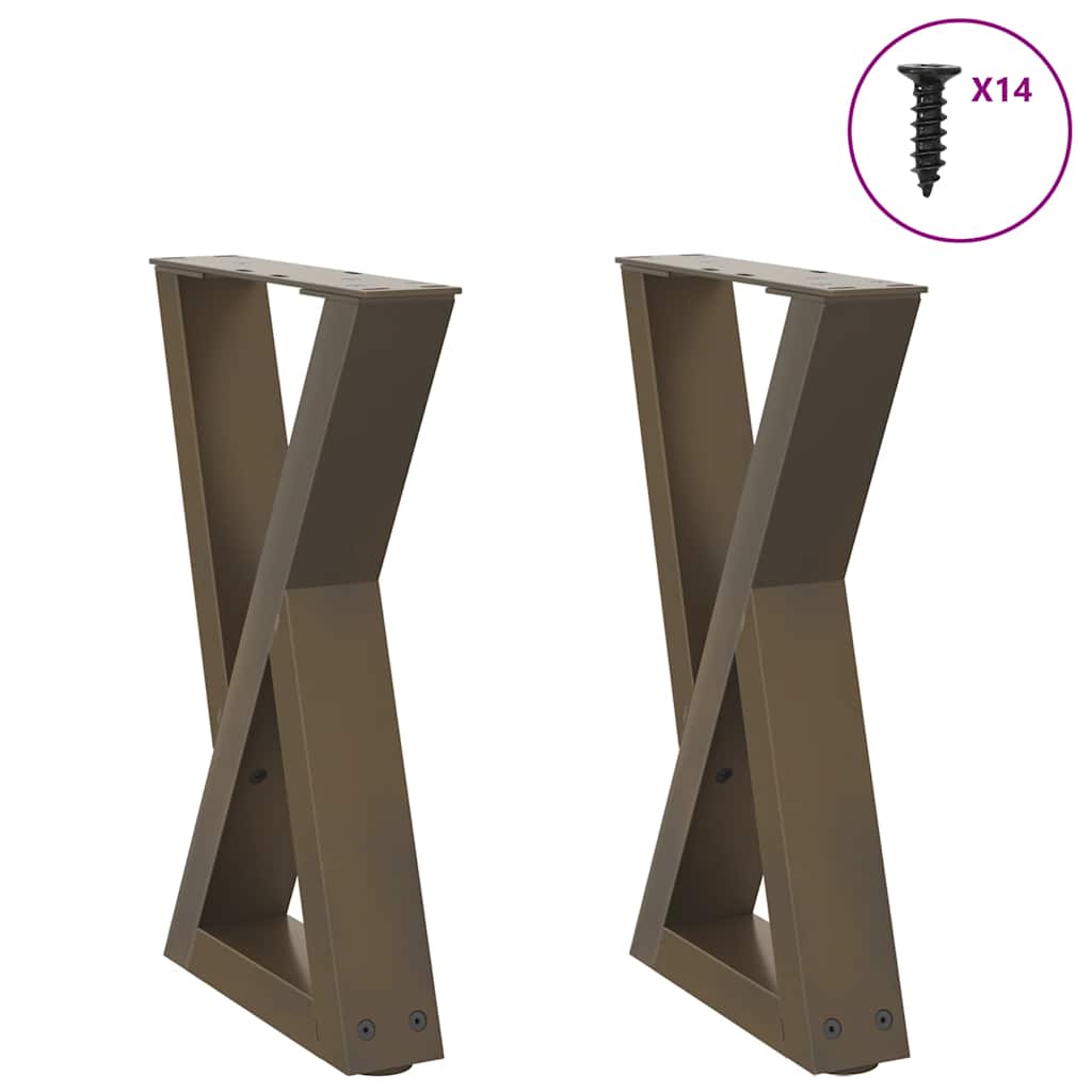Nogi do stolika kawowego 2 szt. Naturalna stal 28x(42-43,3) cm Stal vidaXL