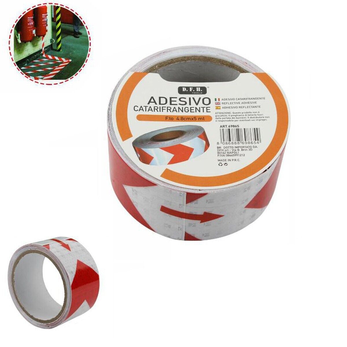 Nastro Adesivo Riflettente ONTWIE 10m X 2.5cm - Rosso E Bianco, PVC 3D, Per Bici, Auto E Sicurezza - Foto 9