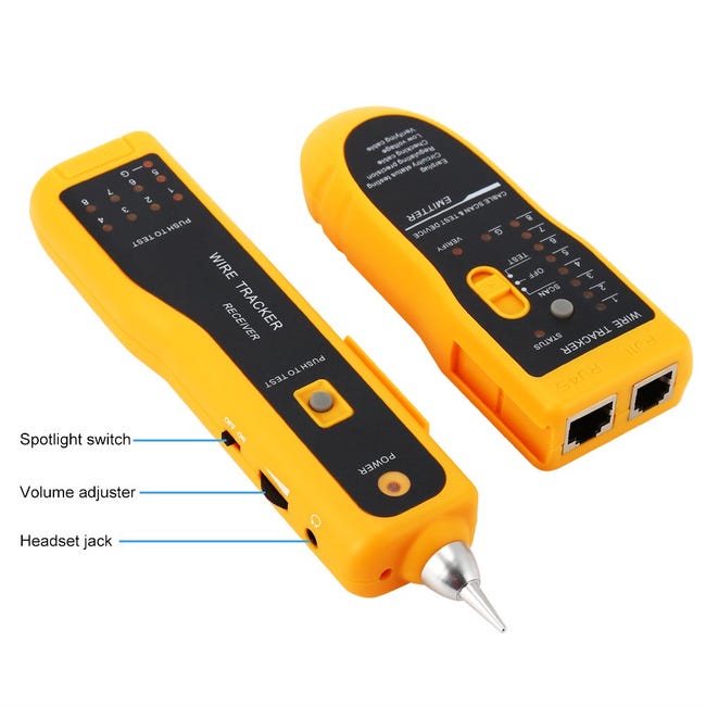 Tester Per Cavi RJ11 RJ45 SC6106 – Finder Per Reti LAN Con Display LCD, Rilevamento Aperture E Cortocircuiti, Portatile - 2