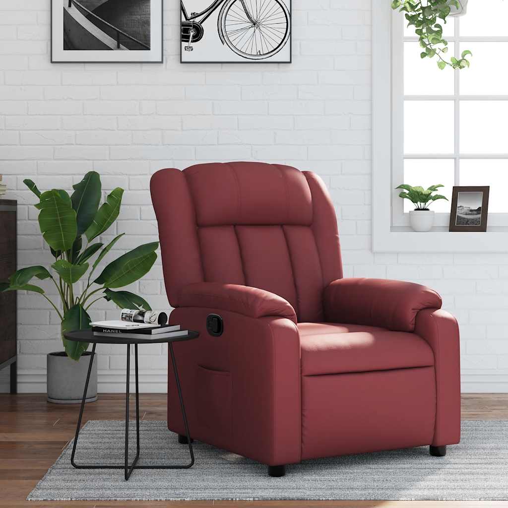 Fauteuil inclinable Rouge bordeaux Similicuir | Leroy Merlin