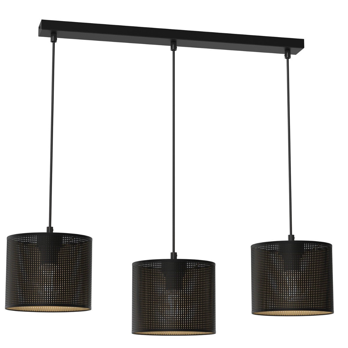 Lampa wisząca Loft Shade czarny matowa-złota 3xE27x15W wym: 110 x 75 x 18 cm metal Luminex