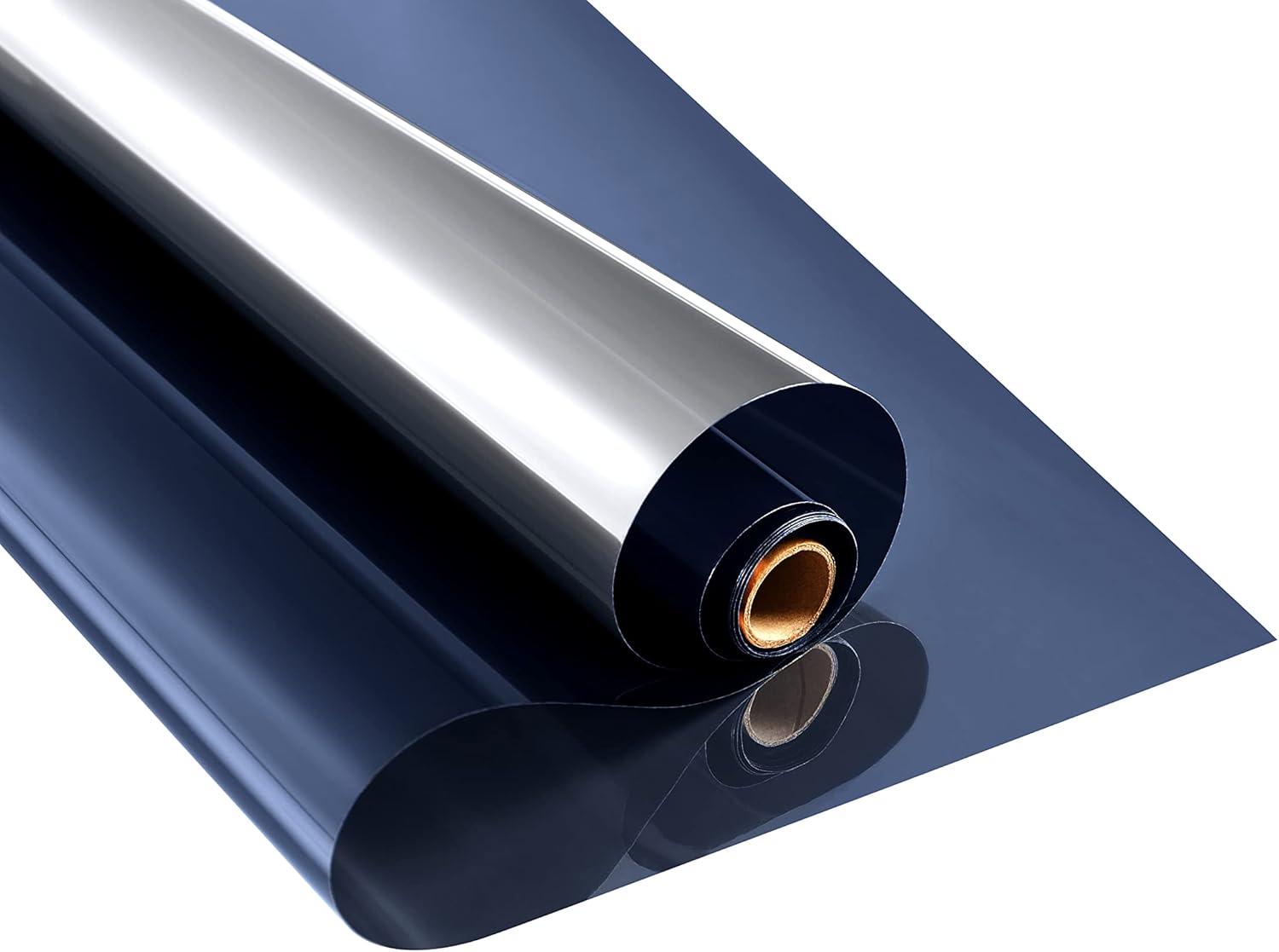 Film isolant thermique pour fenêtres, protection solaire et UV, film réfléchissant miroir sans tain, 45*300cm, matériau PVC, bleu foncé - 6