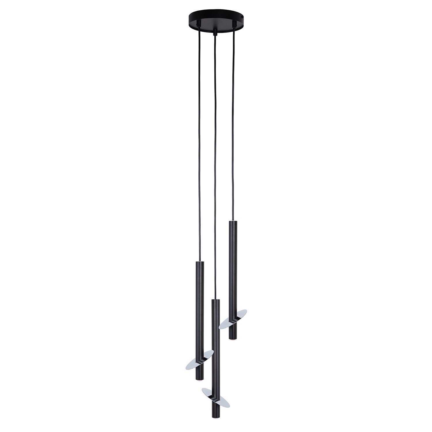 Lampa wisząca Sopel Ring czarno-srebrna 3xG9x3W ring wym: 130 x 20 x 20 cm metal SIGMA