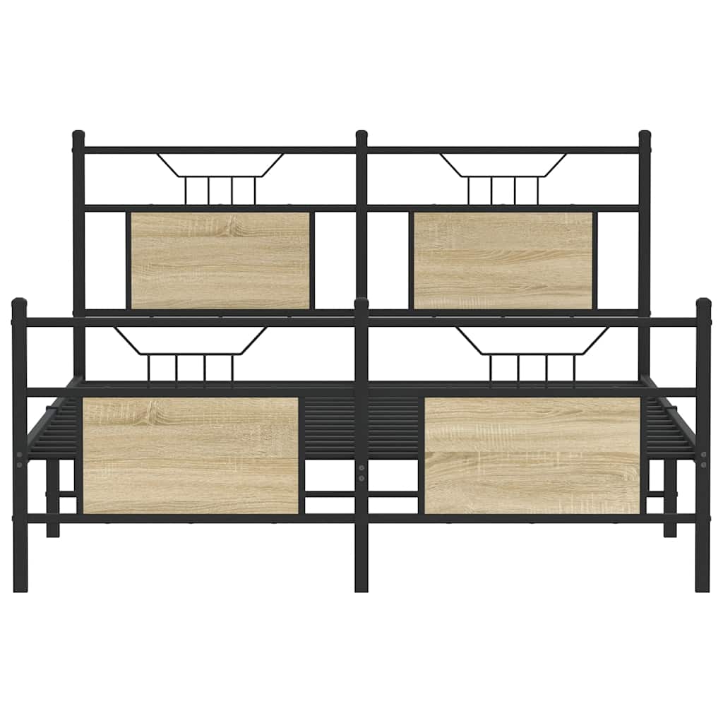 Cama de casal | Cama de adulto | Estrutura cama s/ colchão derivados de madeira carvalho sonoma CFW845088 - 6
