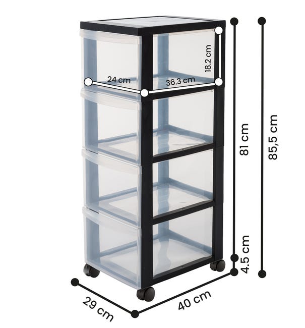 Cassetti Organizzatori Iris Ohyama - 4 Pezzi, Nero, Per Casa E Ufficio - Foto 10