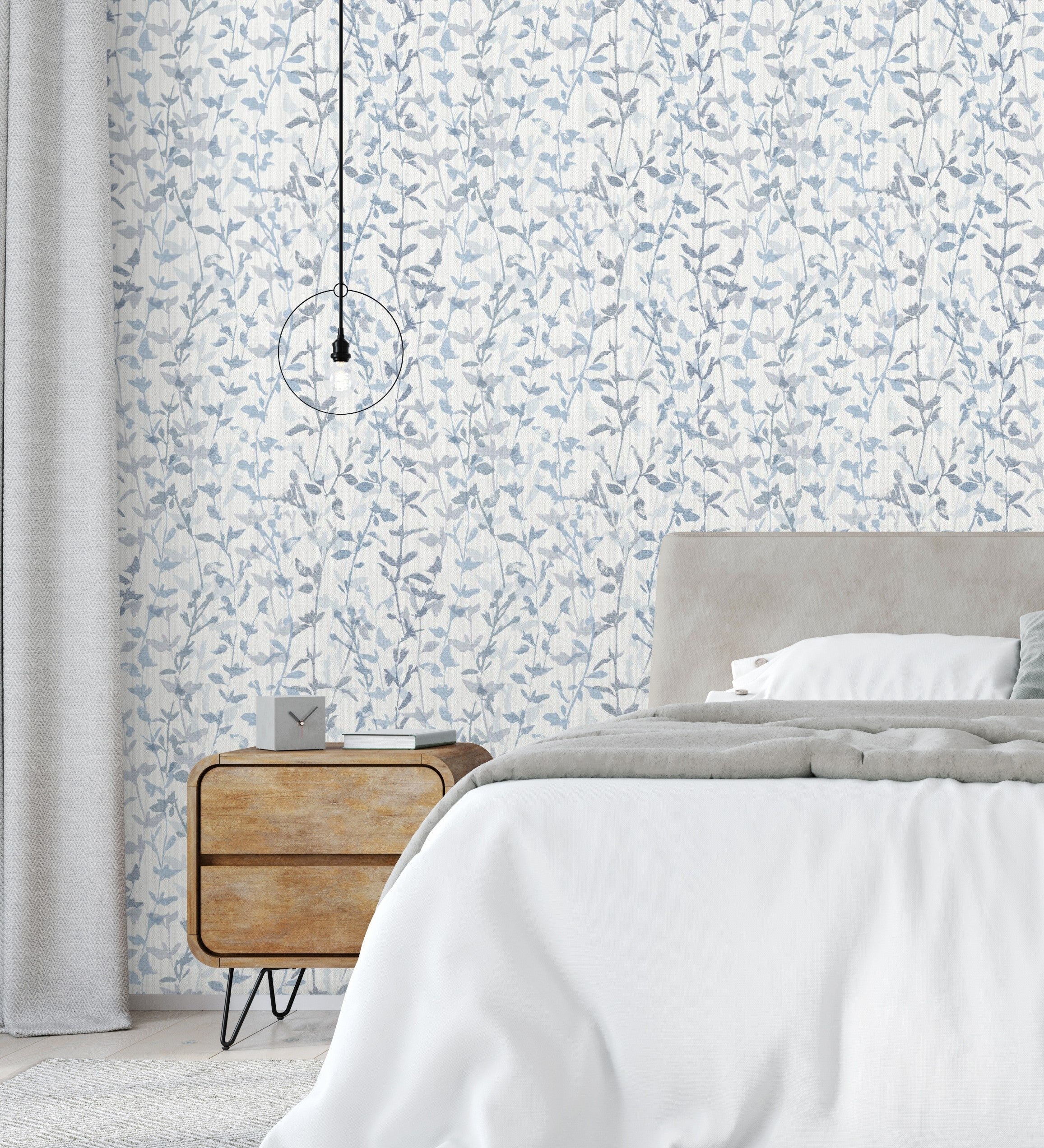 Papel pintado vinílico ecológico de ramas y hojas con textura - elva forest 680879 de gaulan - rollo de 10 m x 0,53 m