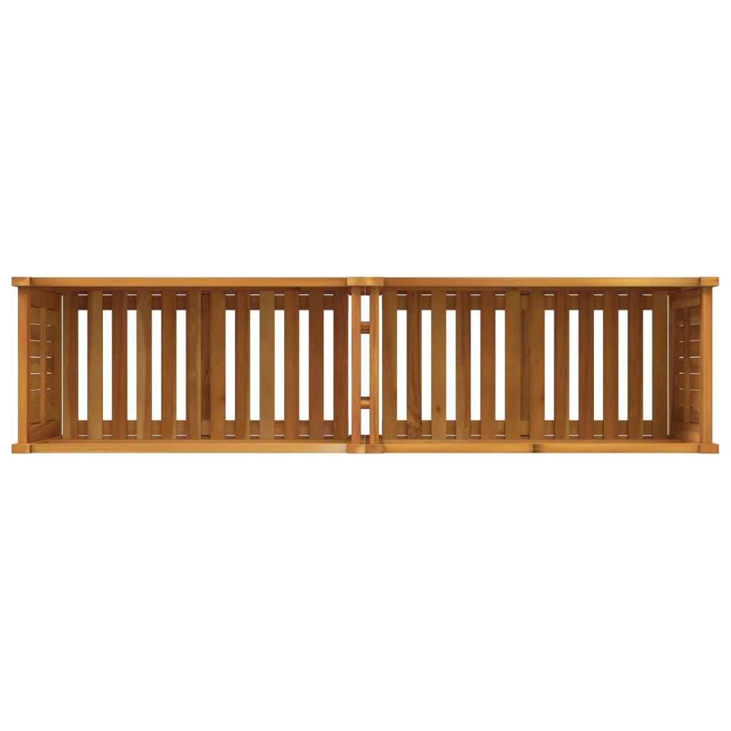 Jardinière avec doublure 153 x 38,5 x 50 cm en bois massif d'acacia - 8