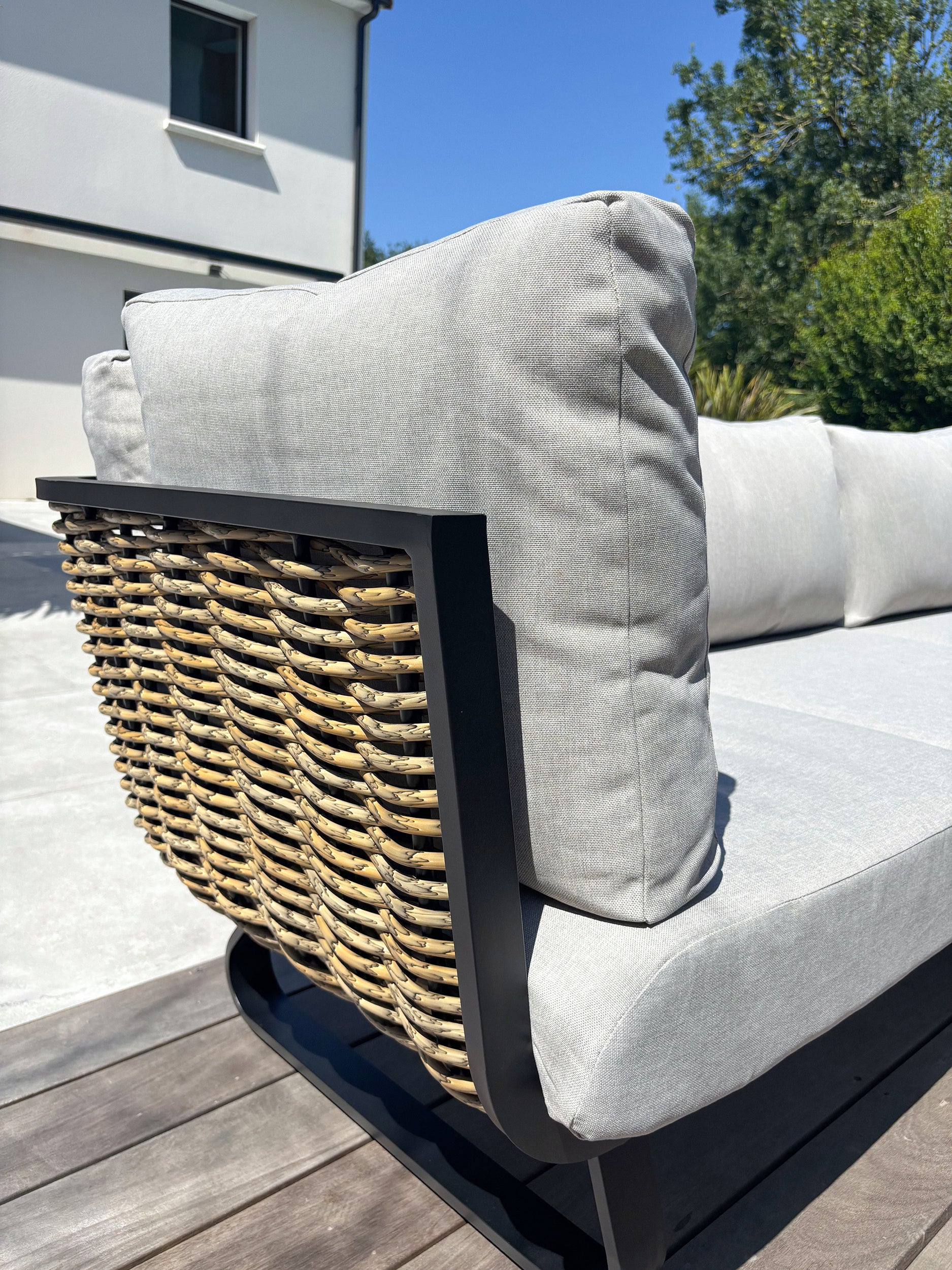 Salon de jardin bas en aluminium (6 places) KUMLA - DCB GARDEN | Leroy ...