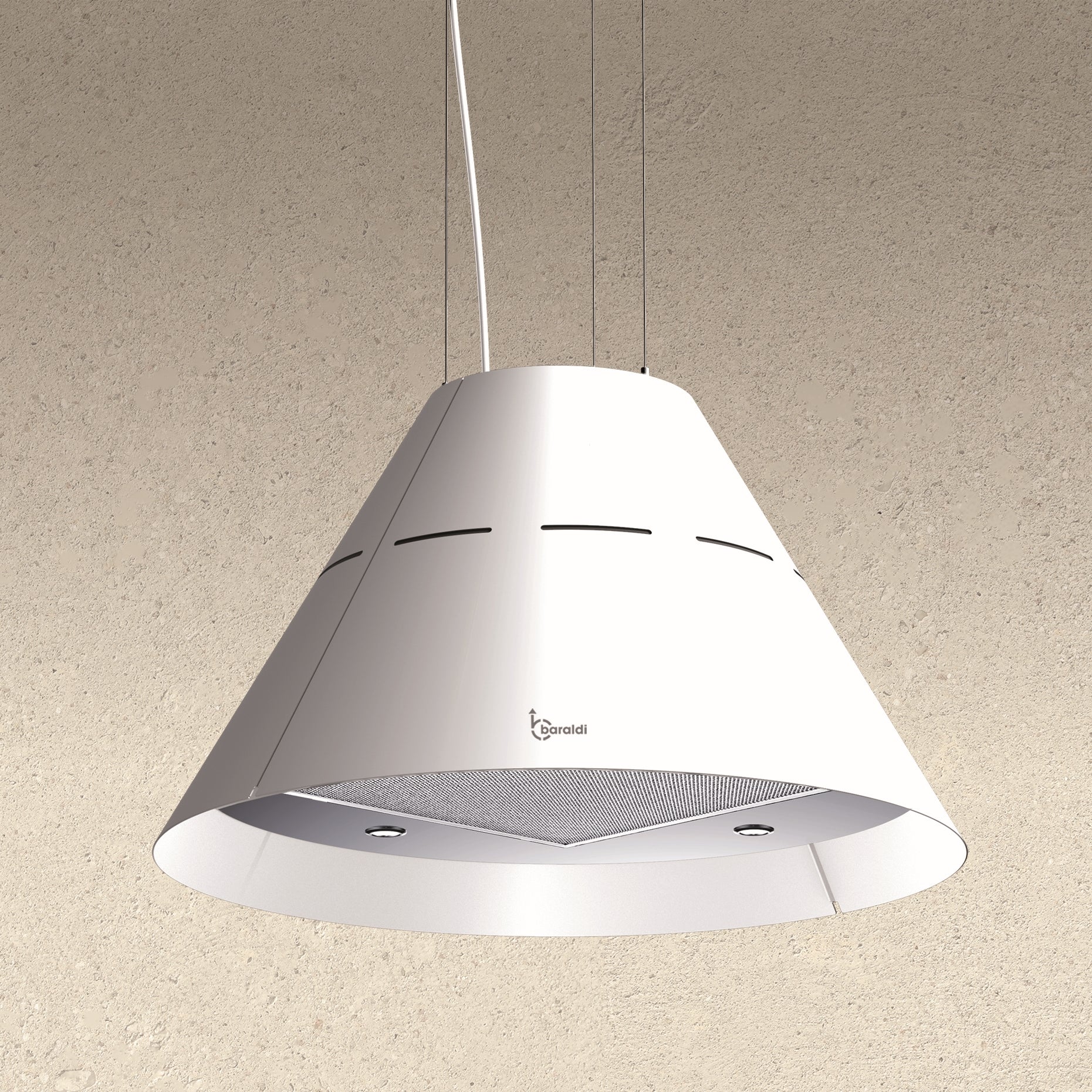 Baraldi – campana colgada eva diámetro 60 cm. - blanco – 800 m3/h
