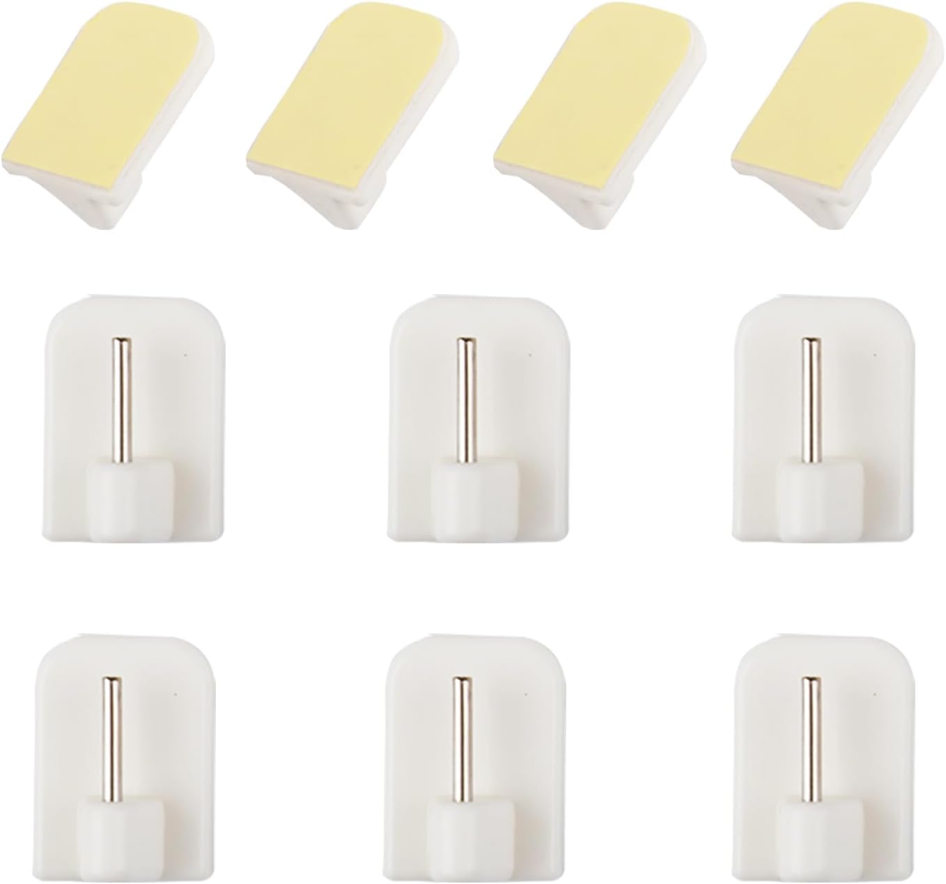 ALLisWE 20 Pezzi Ganci Adesivi per Tende Ganci Autoadesivi per Finestre 17×24mm Bianco Ganci per Tende Senza Bucare Decorativi Autoadesiva Ganci per Accappatoio Bagno Appendino Da Muro in Senza Forare