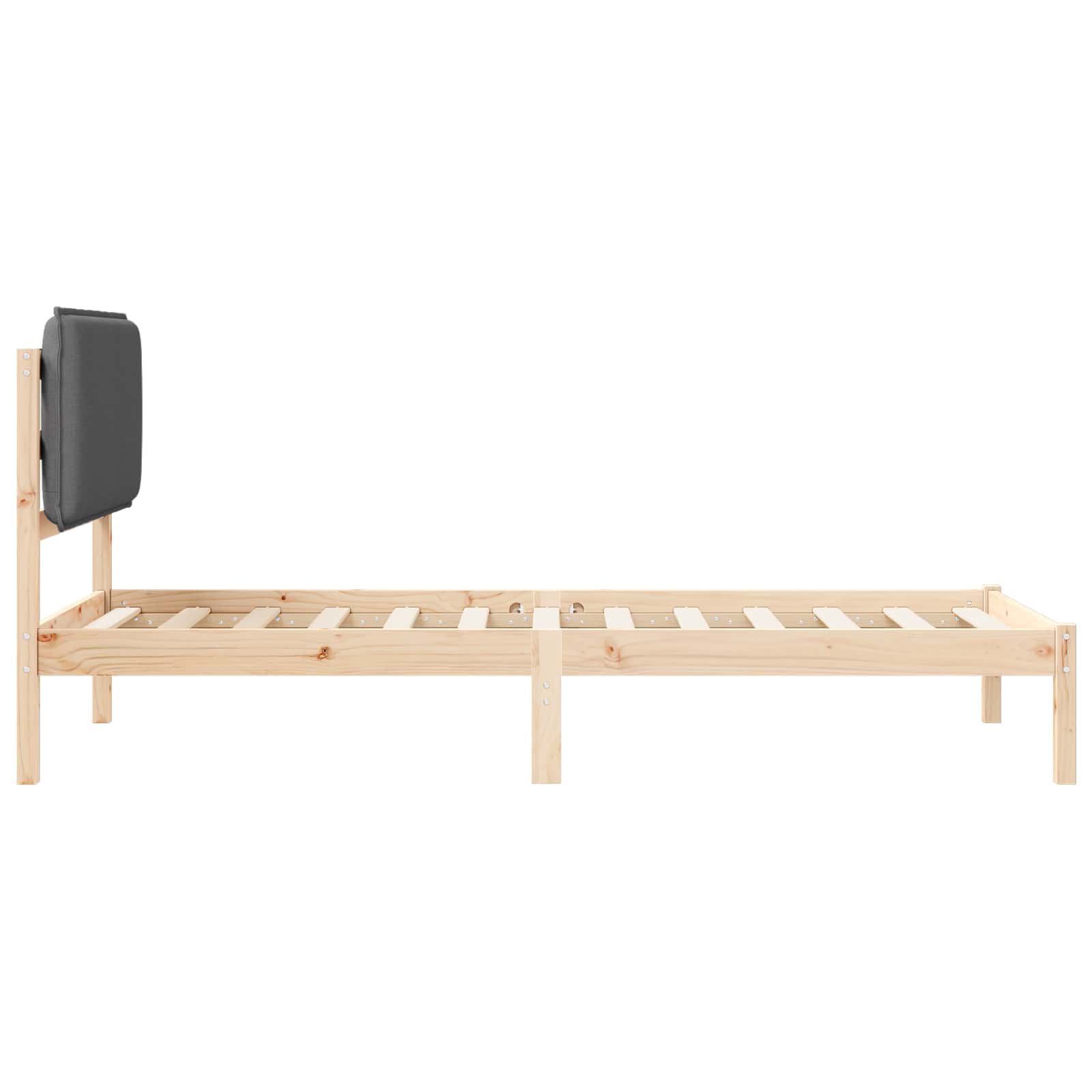 Cadre de lit avec tête de lit rembourrée gris foncé, 75 × 190 cm - 6