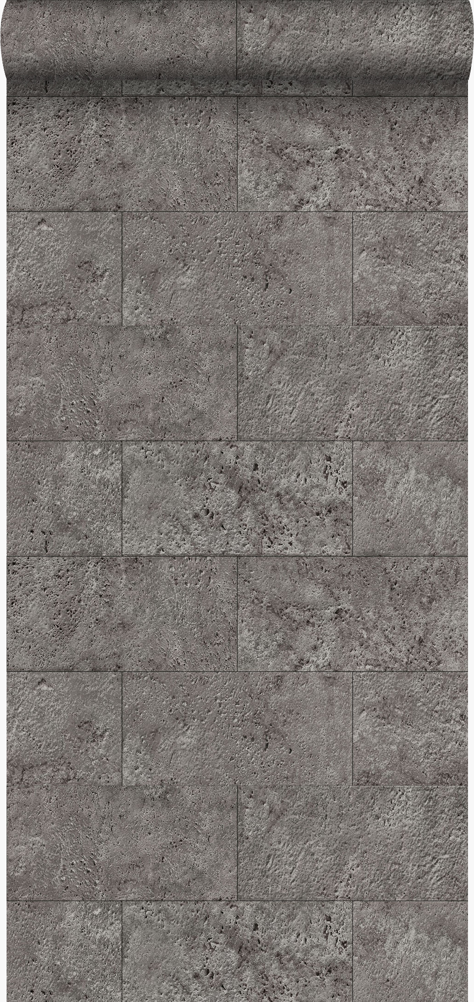 Papel pintado bloques de piedra caliza en aparejo de soga gris pardo - 53 cm x 10.05 m - origin wallcoverings