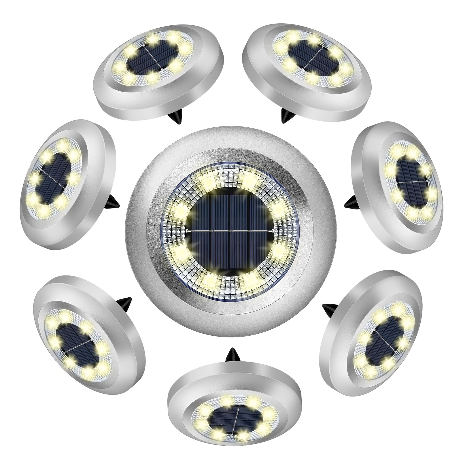 Lot 4 Couvercles Lampes Solaires 8 Cm – Panneau + LED Blanche Chaude IP55 Pour Lanternes & Bricolage