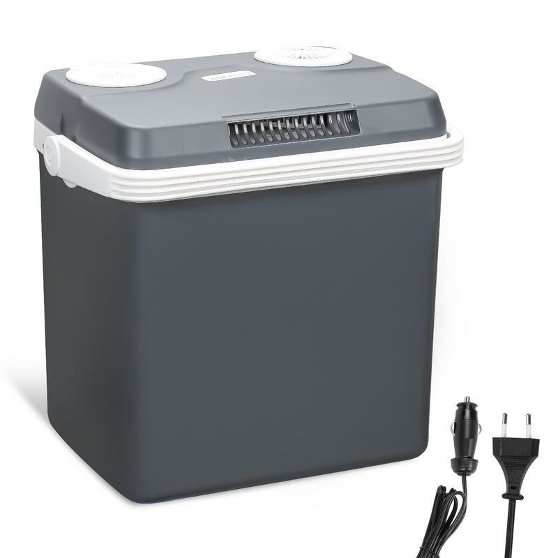 Nevera eléctrica 32 l (gris) mini nevera 230 v y 12 v para autocaravana fría y caliente modo eco