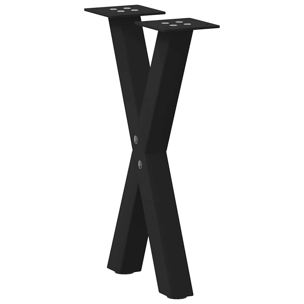 Pernas de mesa de centro Form X 2 unidades aço preto 38x(42-43) cm - COMFORTXL - 4