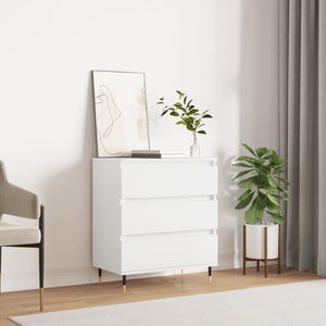Buffet blanc brillant 60x30x72 cm bois d'ingénierie - Buffet - Meuble