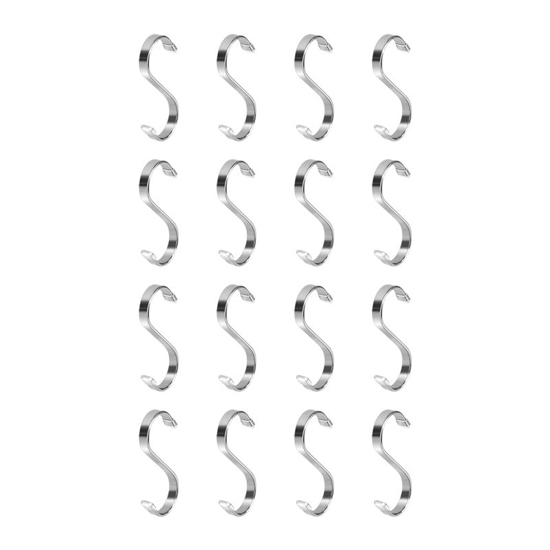 Ganchos en forma de S de acero inoxidable, paquete de 16 Silver 7 cm ...