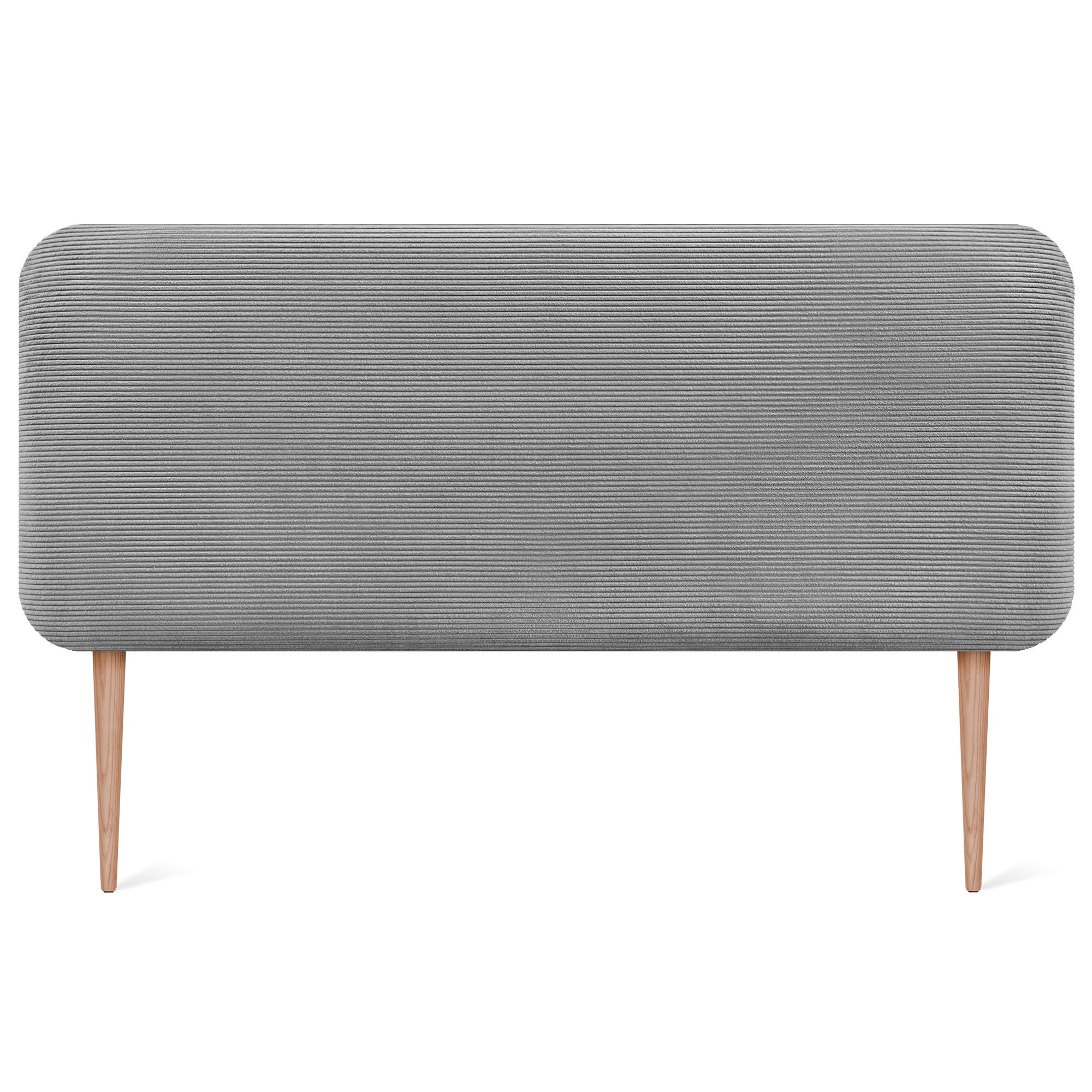 DHOME Cabecero Tapizado en Pana con Patas Redondeado para Pared Acústicos Cabeceros Absorbentes Cabezal Cama Dormitorio (Gris, 160cm) - 2