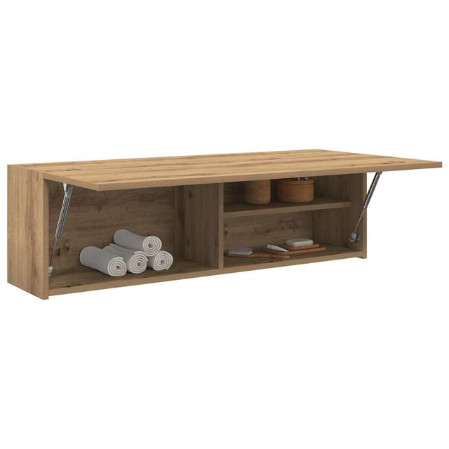 Pensile da bagno in rovere realizzato a mano in legno ingegnerizzato