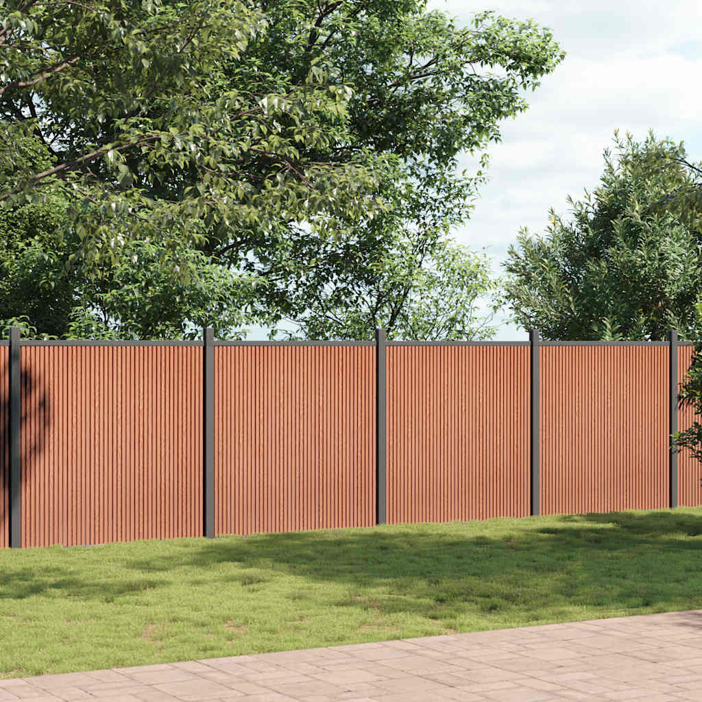 Panneau de clôture marron 1045 x 186 cm WPC - 3