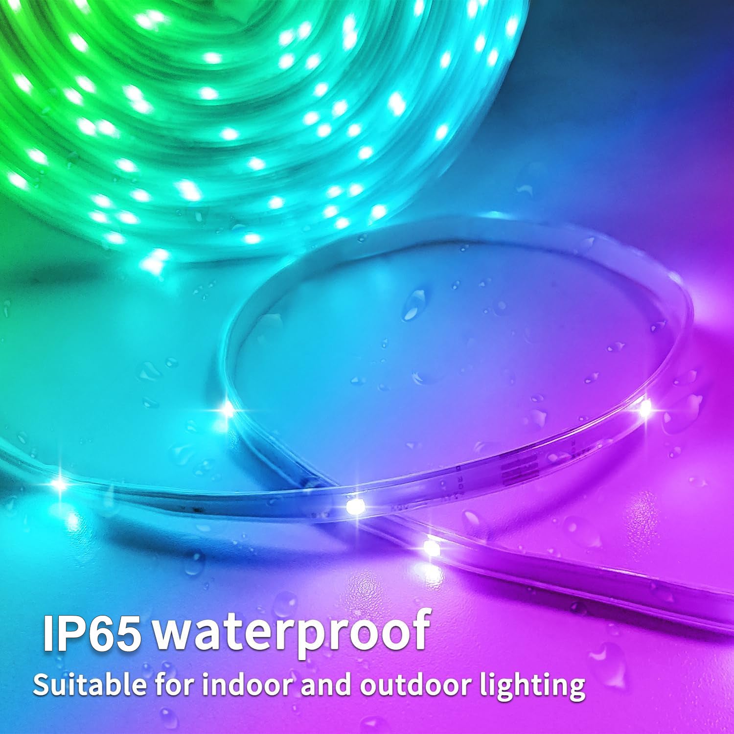 Striscia luminosa LED RGB, 30 m - 480 LED, ghirlanda luminosa LED per interni ed esterni, telecomando tramite app, impermeabilità IP65 - 4