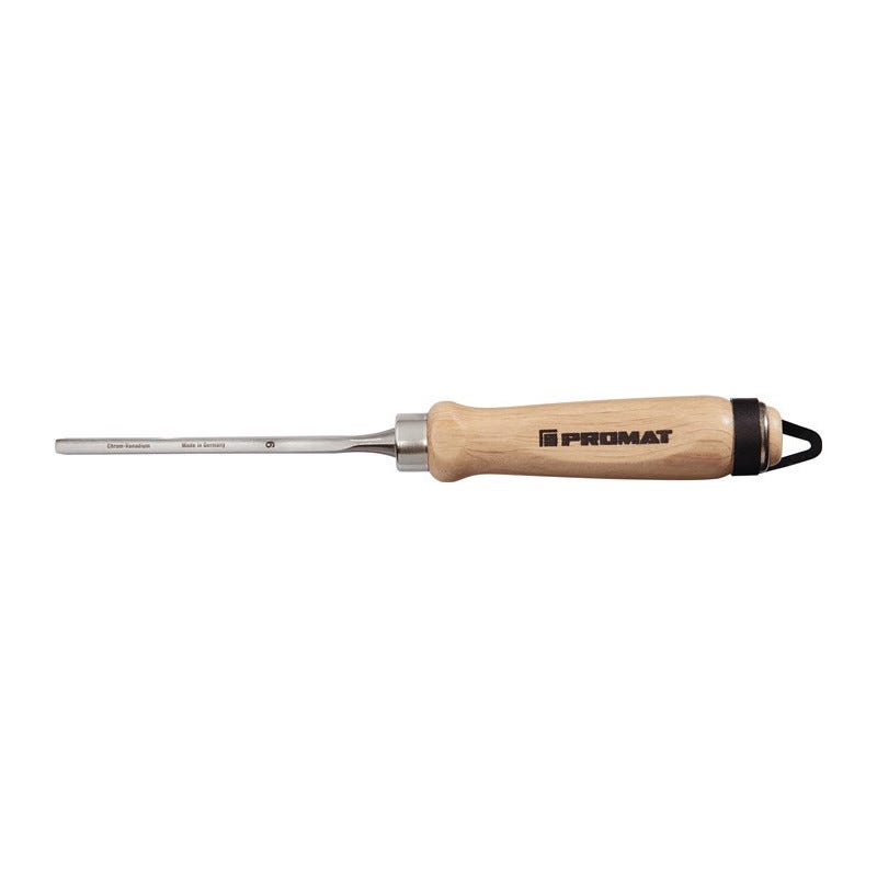 Gouges En Acero Gouge largeur de lame 10 mm av 2 viroles acier manche en hêtre blanc ...