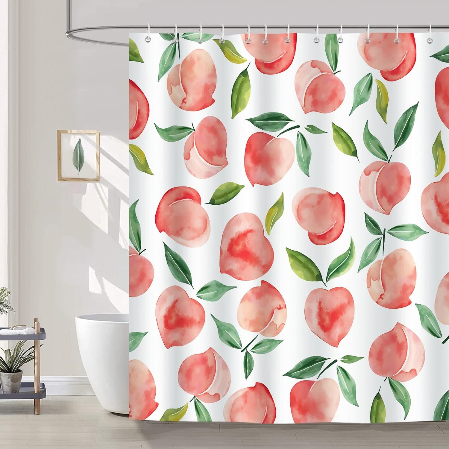 Tenda da doccia vintage con fragole, set di decorazioni per il