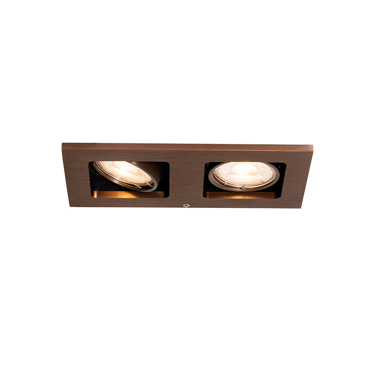 Set di 6 faretti da incasso rettangolari bronzo scuro a 2 luci regolabili - Qure - 6