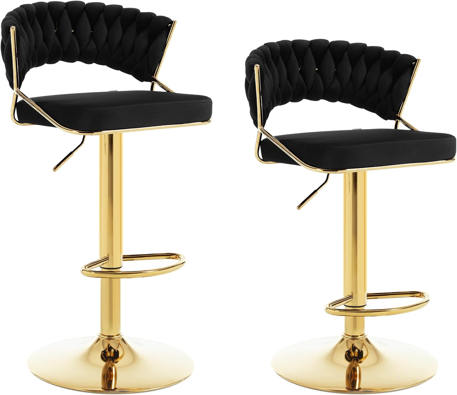 WOLTU Lot de 2 Tabouret de Bar Pivotant et Réglable en Hauteur de 42-58cm, Tabouret de Bistrot en Velours avec Structure Métallique, Gris, BH241gr-2 WOLTU Lot de 2 Tabouret de Bar Pivotant et Réglable en Hauteur de 42-58cm, Tabouret de Bistrot en Velours avec Structure Métallique, Gris, BH241gr-2