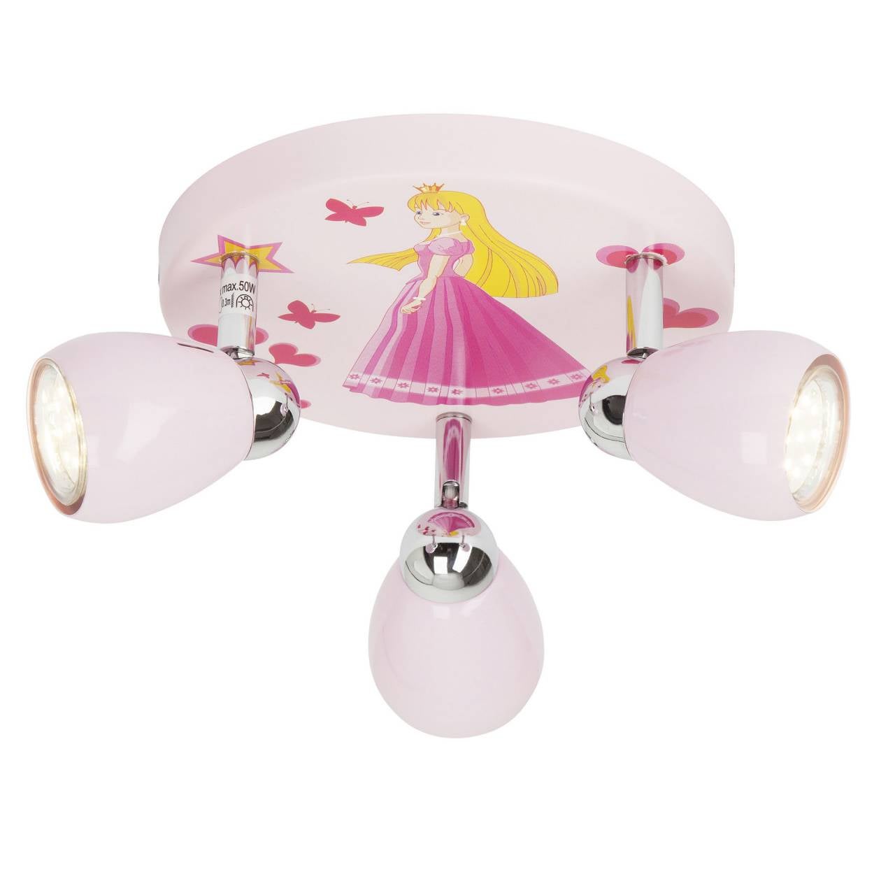Plafon lampa sufitowa brilliant-ag SPOTRONDELL Princess 3 regulowane głowice Różowy