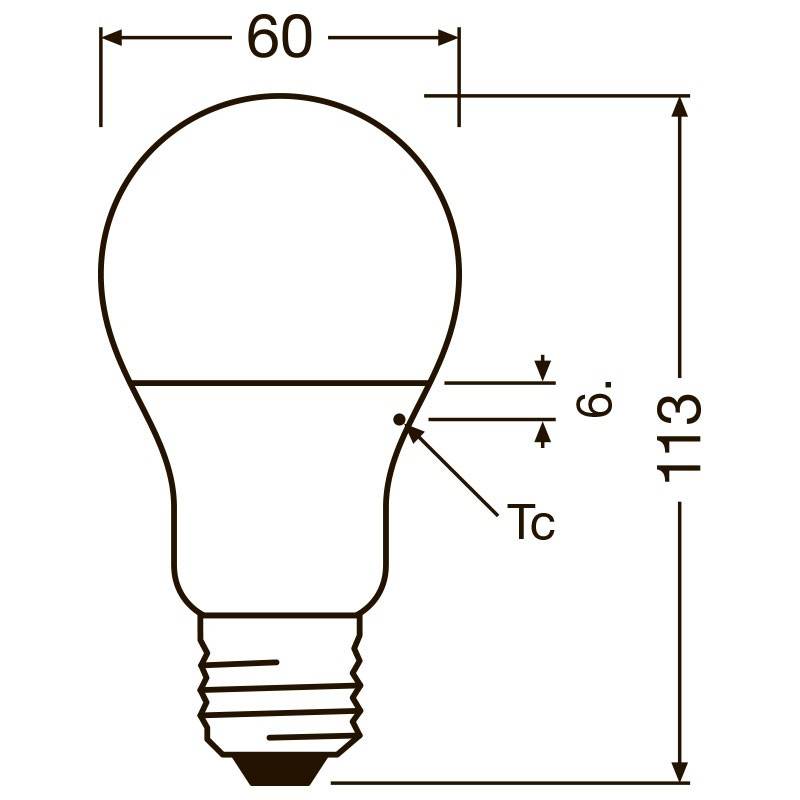 Led E27 Osram Led Retrofit Classic A 60 8.5 W/6500k E27 4058075428560 8.5 W = 60 W Blanc Neutre (ø X L) 60 Mm X 113 Mm - 4
