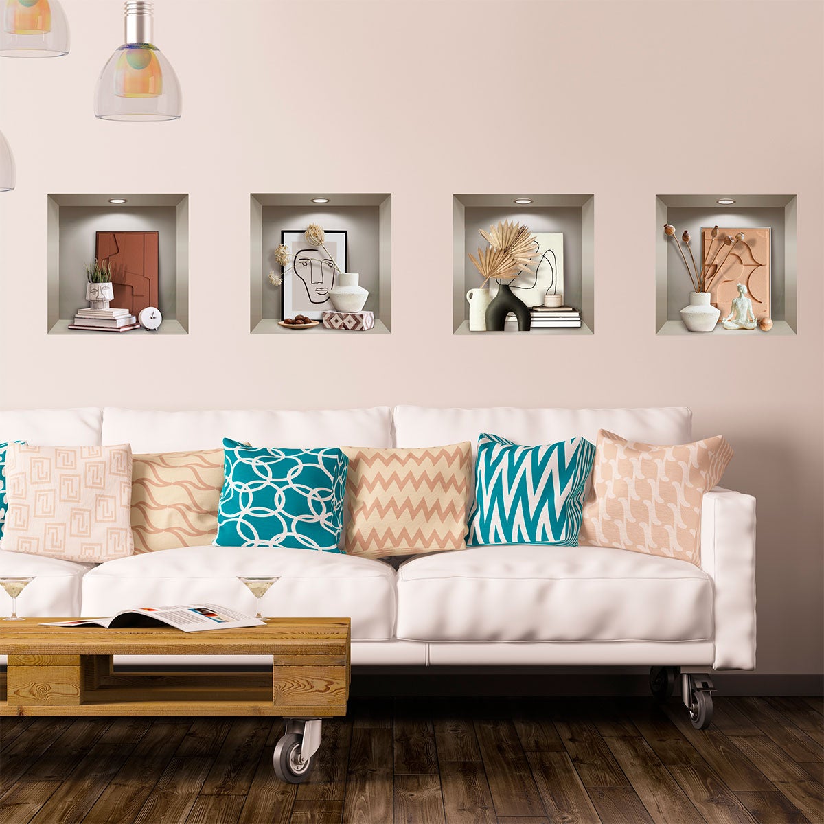 Adesivo effetto 3D oggetti di design - Sticker adesivo - adesivi murali - 60x60cm - 5