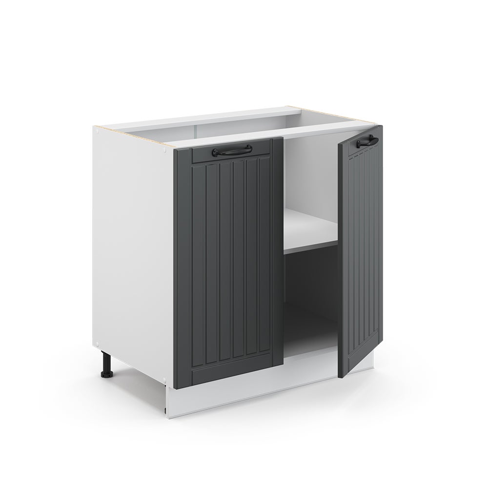 Vicco Szafka pod zlew Fame-Line, Antracytowy domek wiejski, 80 cm z półką, BP Dąb