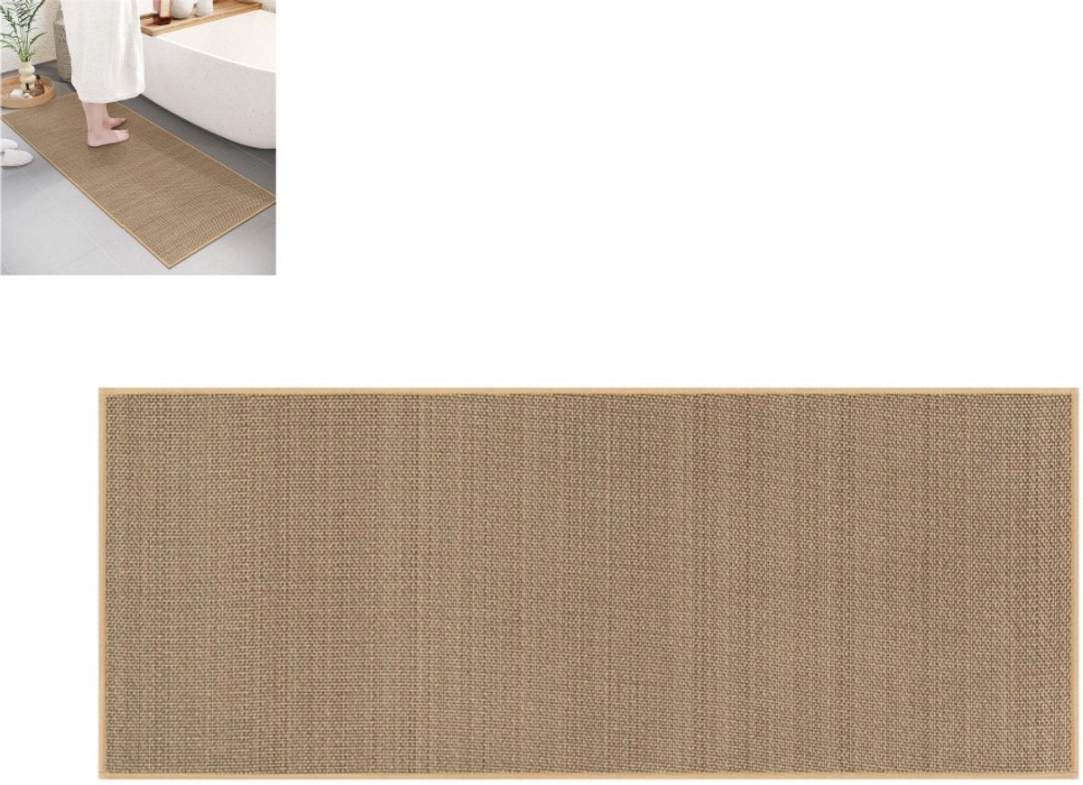 Covoraș de bucătărie, Covoraș cu suport de cauciuc, Covoraș de podea cu uscare rapidă, pentru bucătărie, hol, spălătorie, Maro, 40×120cm