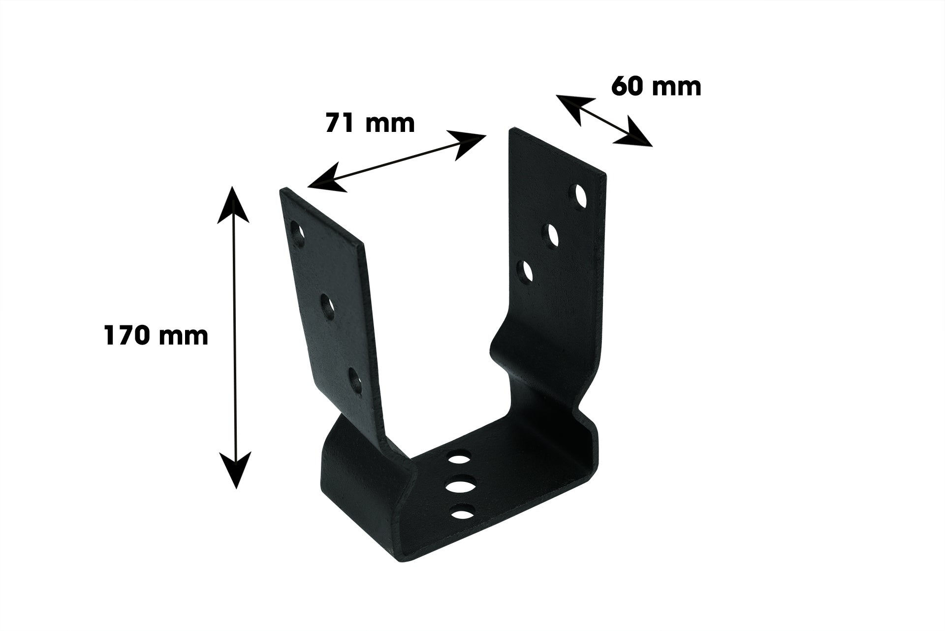 Wovar Support de poteau avec rainure pour poteaux de 7 x 7 cm Noir - Par Pièce - 2