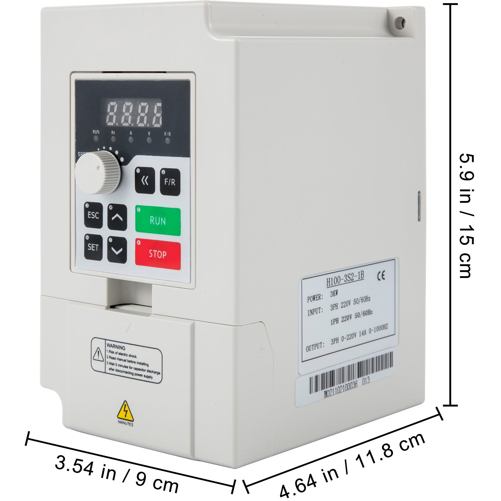 Inverter Frequenza 2.2kW 220V | Variatore Velocit&agrave; Motore Monofase/Trifase Per Uso Industriale