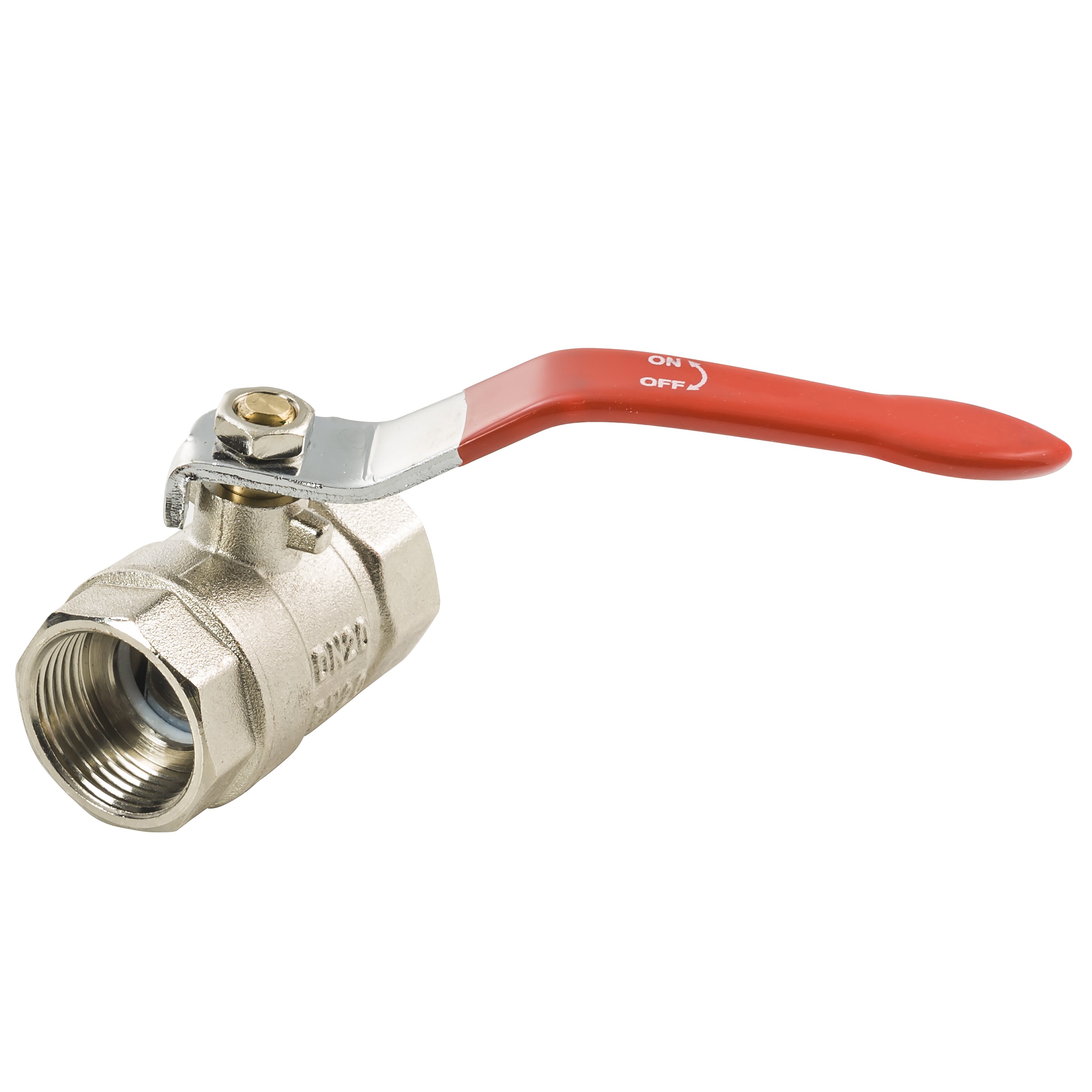 2 Vannes à Boisseau Sphérique 3/4" En Laiton - Robinet D'arrêt Jardin/cuisine/salle De Bain - Poignée Rouge - 60 Mm