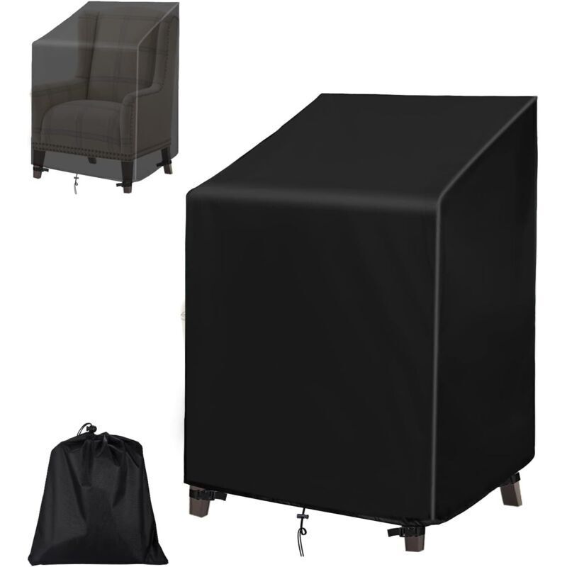 Husă de scaun de grădină 210D, impermeabilă, 68x68x80/120cm, pentru scaune de exterior suprapuse