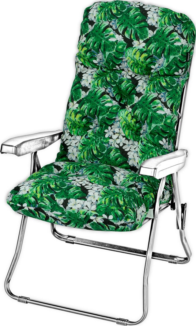 Poduszka na leżak bez podnóżka AMPO gruba zielony czarny biały 1 szt.