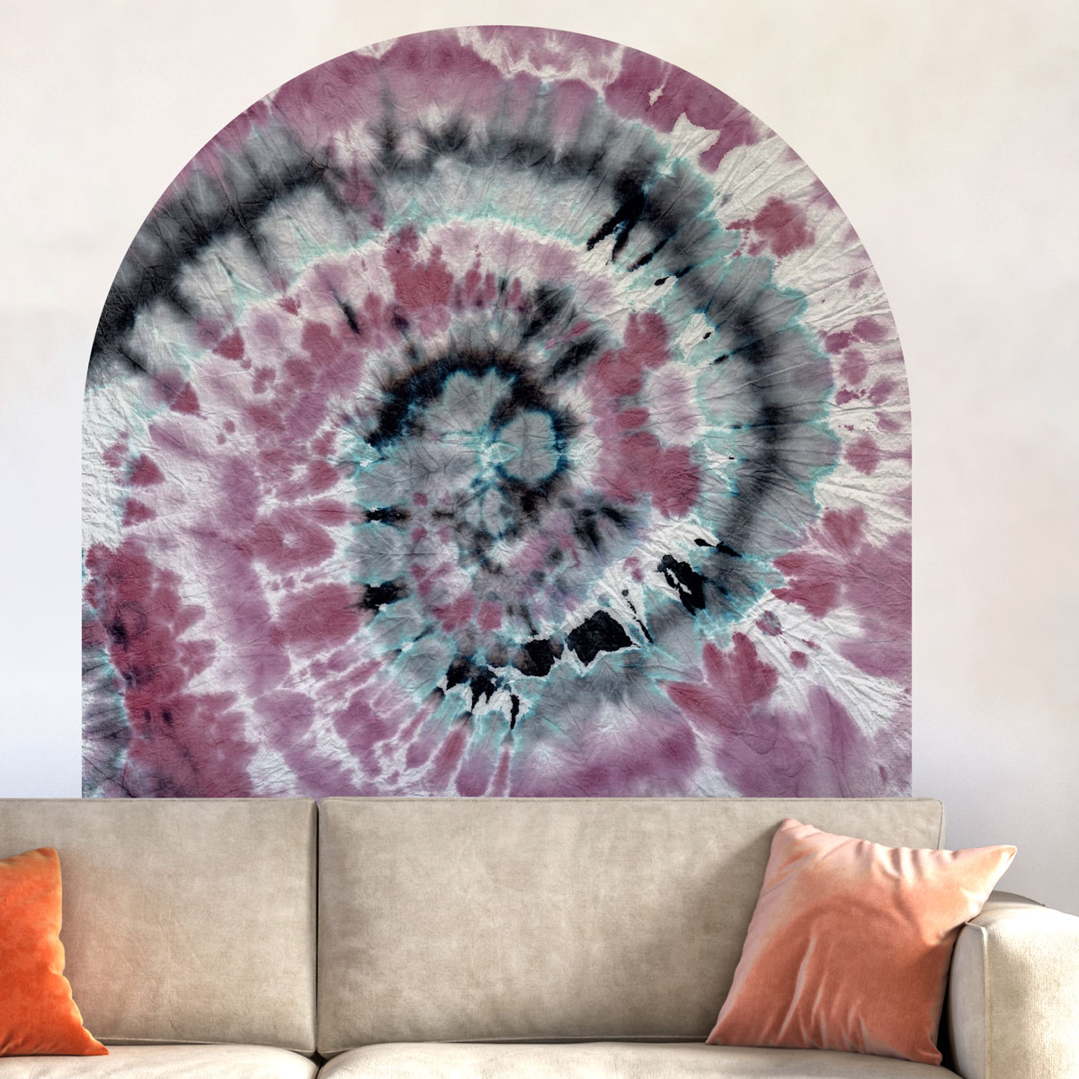 Papel pintado prepegado arco de tinte abstracto - adhesivo de pared - revestimiento sticker mural decorativo - l-h90xl90cm