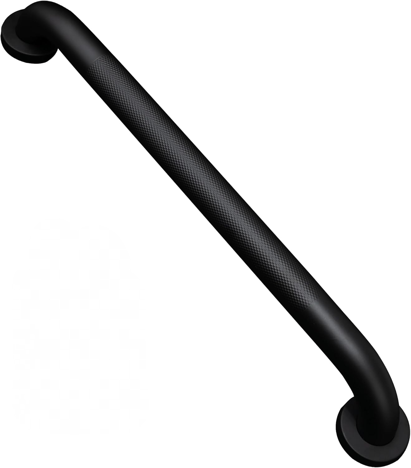 Poręcz łazienkowa antypoślizgowa z radełkowanym uchwytem (2 sztuki, 50 cm, czarna)