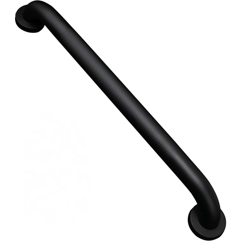 Poręcz łazienkowa antypoślizgowa z radełkowanym uchwytem (2 sztuki, 50 cm, czarna)