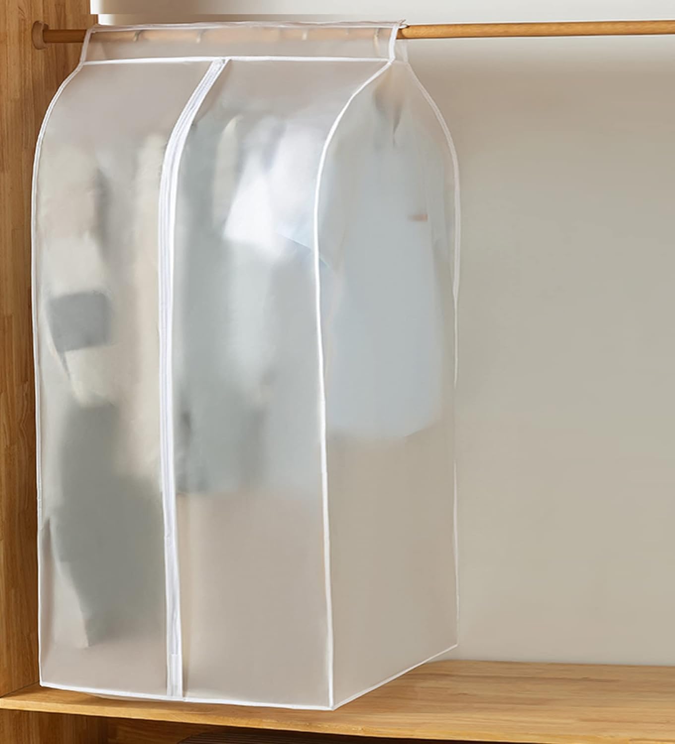Pokrowiec na drążek na ubrania, pyłoszczelny, 80 x 50 x 120 PEVA, z zamkiem błyskawicznym i taśmą klejącą