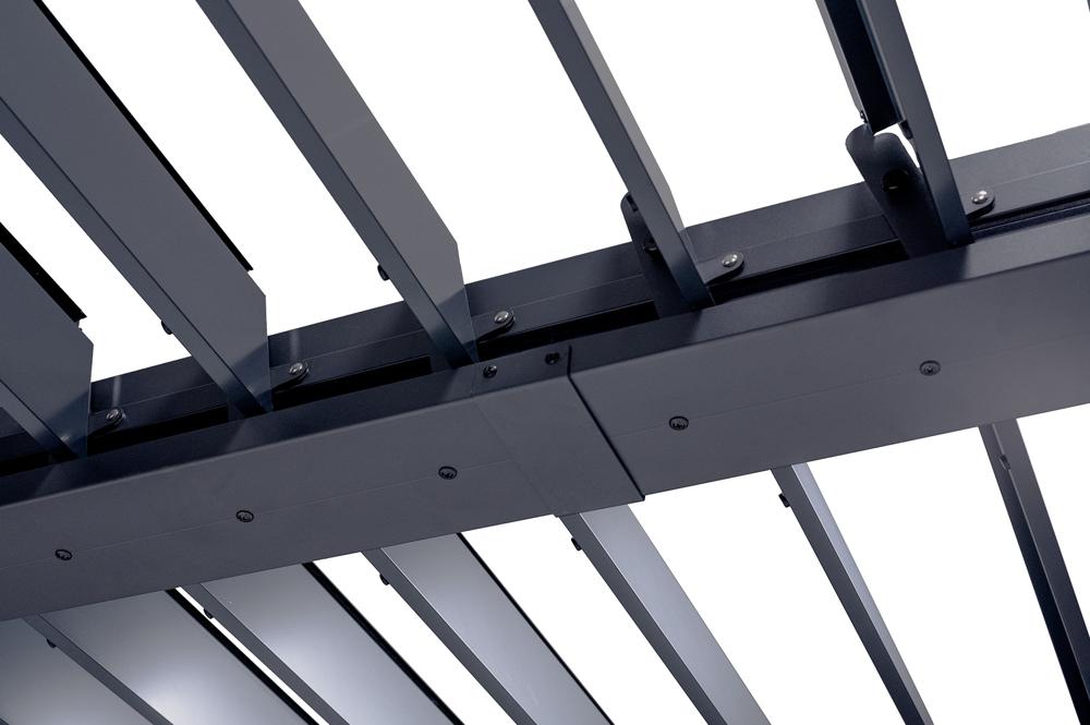 Pergola bioclimatica autoportante in alluminio grigio PIANA 4x3m - 6