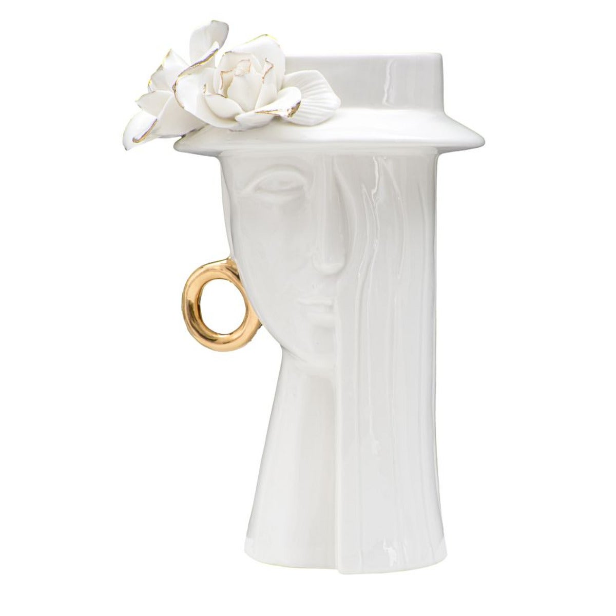 Wazon Dekoracyjny Twarz 29, Porcelana, Biały, Seven Design