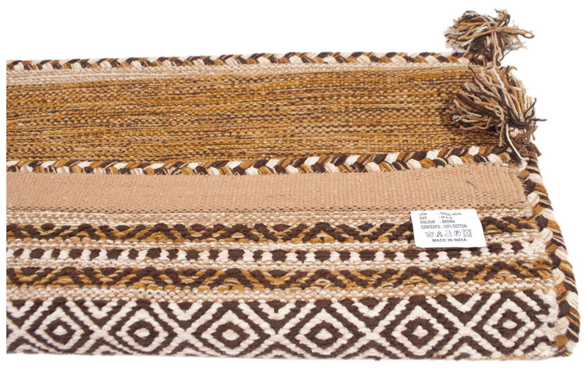 Kilim Lory tribal 100% bawełna, indyjski, ręcznie robiony 90x60 cm